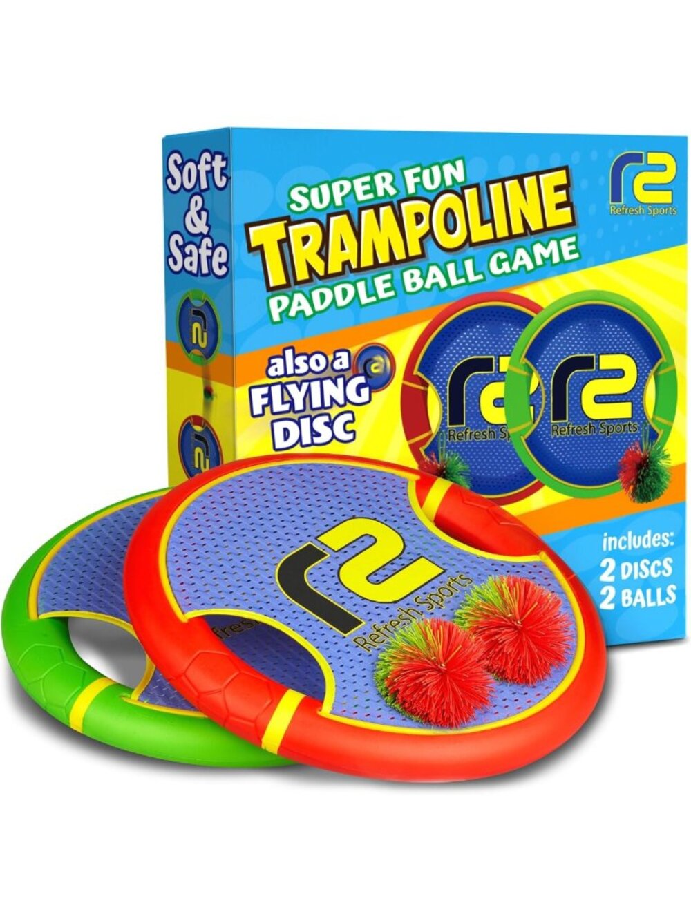 Bouncy Paddle & Ball Toss Game - Safe Foam Fun for Kids, Indoor/Outdoor Play